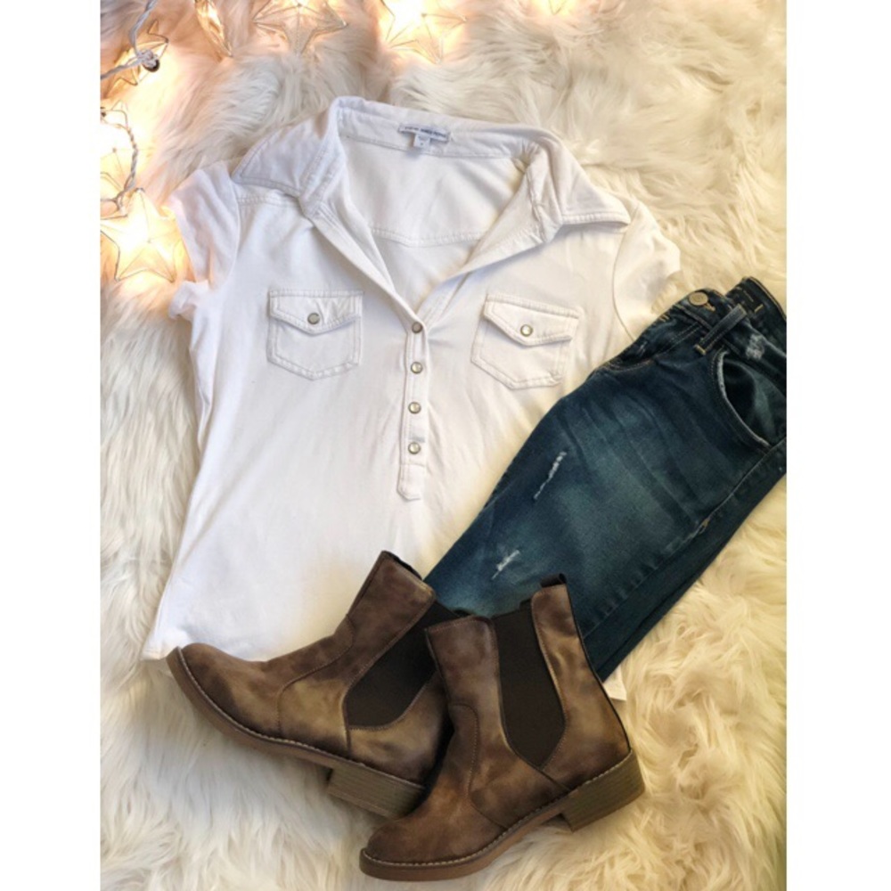 White button tee